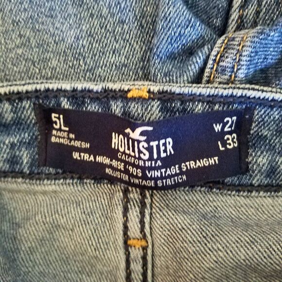 Hollister Ultra High-Rise 90s Vintage Straight Jeans Juniors 5L (27x33) Blue - Picture 4 of 5